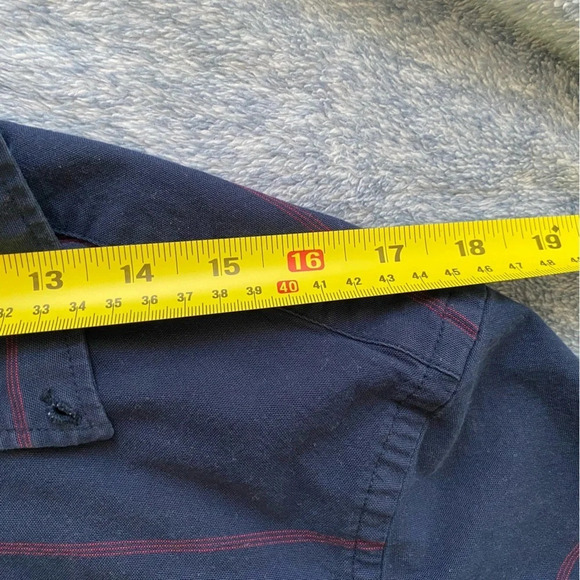 Men’s Old Navy Striped Navy Blue Slim Fit Button Down Oxford Shirt Size M - Picture 10 of 10